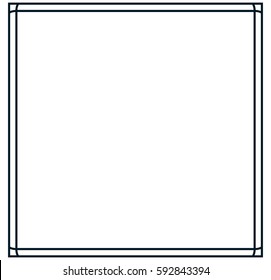 Square tile frame border line vector vintage