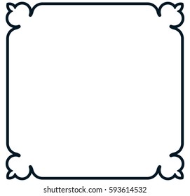 Square tile frame border line vector vintage