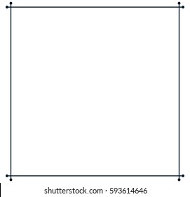 Square tile frame border line vector vintage