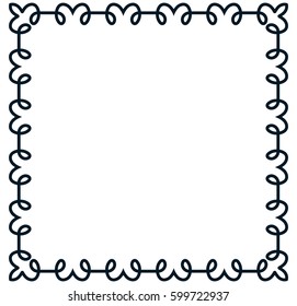 Square tile frame border line vector vintage