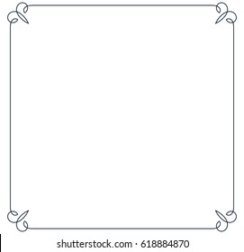 Square tile frame border line vector vintage