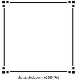 Square tile frame border line vector vintage