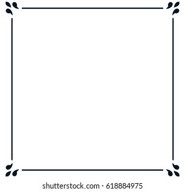 Square tile frame border line vector vintage