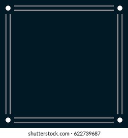 Square tile frame border line vector vintage
