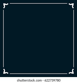 Square tile frame border line vector vintage