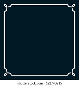 Square tile frame border line vector vintage