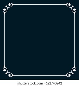 Square tile frame border line vector vintage
