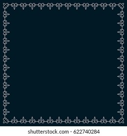 Square tile frame border line vector vintage