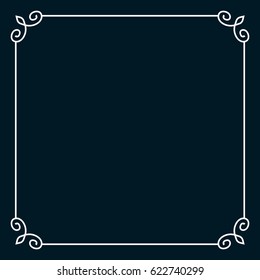 Square tile frame border line vector vintage