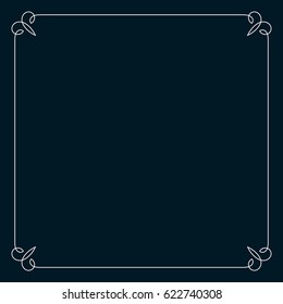 Square tile frame border line vector vintage