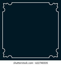Square tile frame border line vector vintage