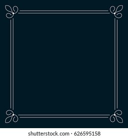 Square tile frame border line vector vintage