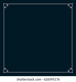 Square tile frame border line vector vintage