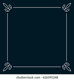 Square tile frame border line vector vintage
