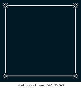 Square tile frame border line vector vintage