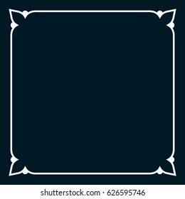 Square tile frame border line vector vintage