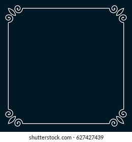 Square tile frame border line vector vintage