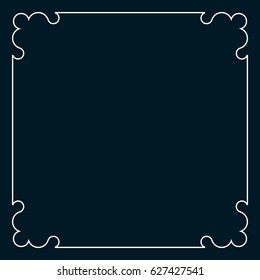 Square tile frame border line vector vintage