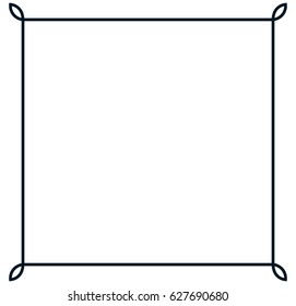 Square tile frame border line vector vintage