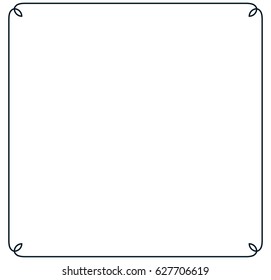 Square tile frame border line vector vintage