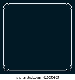 Square tile frame border line vector vintage