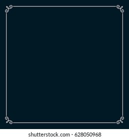 Square tile frame border line vector vintage