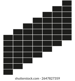 Square tile icon. Stepped block symbol. Black grid illustration. Vector pattern design.