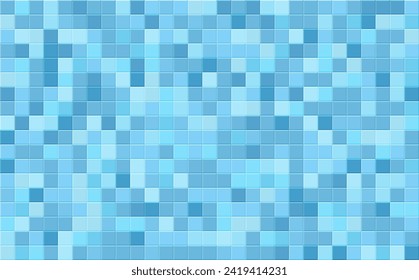 Square Tile Mosaic Pattern Design. Geometric Pixel Mosaic. Kitchen, Bathroom or Pool Tiles Backdrop. Vector Illustration