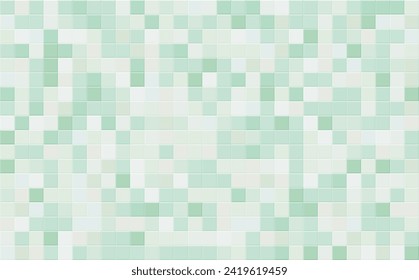 Square Tile Mosaic Pattern Design. Geometric Pixel Mosaic. Kitchen, Bathroom or Pool Tiles Backdrop. Vector Illustration