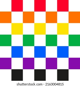 Square tile rainbow LGBT pride theme background vector design template. 
