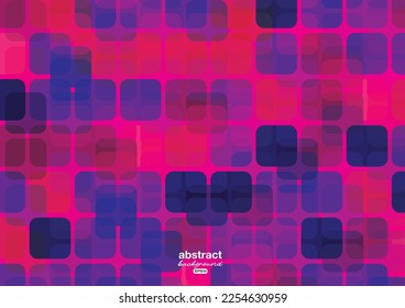 fondo de tema de la tecnología de la ciencia de tonos violeta de mosaico cuadrado para banner publicitario, folleto, página de aterrizaje del sitio web, pasos vectoriales de portada del bloc de notas.