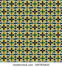 Square tiles with a floral pattern. Mosaic style. Vector illustration. For fabrics, covers and packaging, design, packaging, prints and posters.