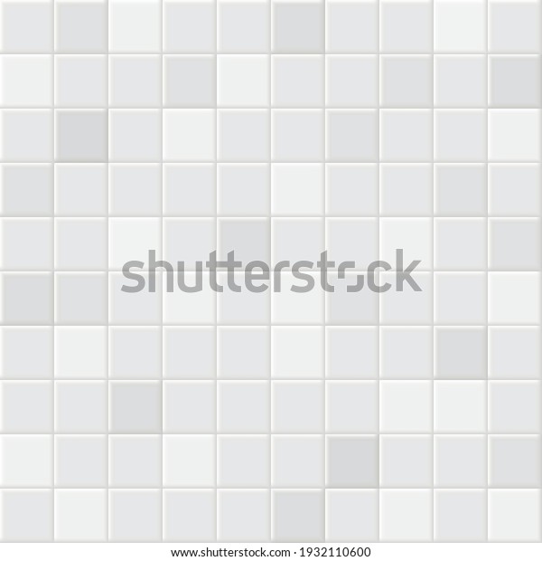 Square tiles seamless pattern. White ceramic\
tile background.