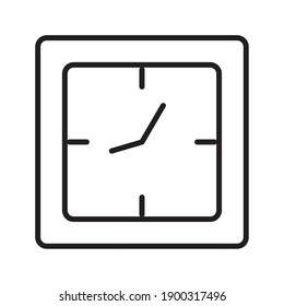 square time clock watch line style icon vector illustration design