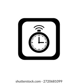 Ícone de temporizador quadrado com sinal