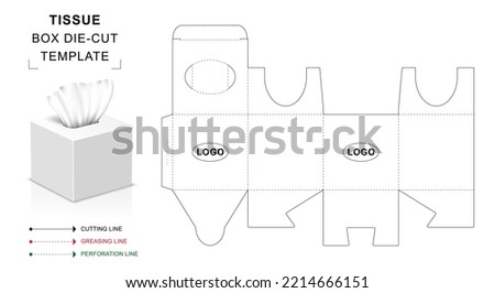 Square tissue box die cut template
