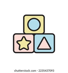Square Toy Icon Vector Illustration