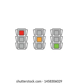 Square traffic light, vector icon