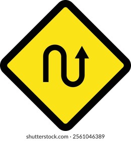 Square traffic road sign board icon warning and indicator sign in addition to the hexagonal stop vector isolated on transparent background. Inform complicated turning. vector illustration.