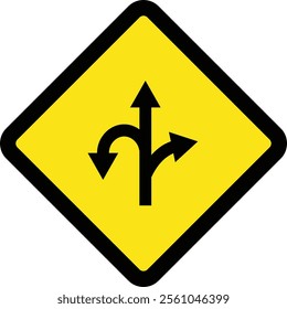 Square traffic road sign board icon warning and indicator sign in addition to the hexagonal stop vector isolated on transparent background. Inform complicated turning. vector illustration.