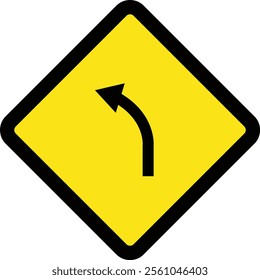 Square traffic road sign board icon warning and indicator sign in addition to the hexagonal stop vector isolated on transparent background. Inform complicated turning. vector illustration.