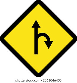 Square traffic road sign board icon warning and indicator sign in addition to the hexagonal stop vector isolated on transparent background. Inform complicated turning. vector illustration.