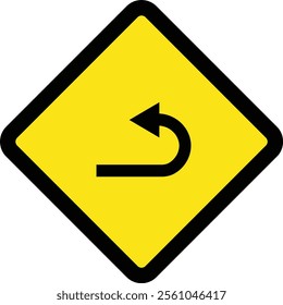 Square traffic road sign board icon warning and indicator sign in addition to the hexagonal stop vector isolated on transparent background. Inform complicated turning. vector illustration.