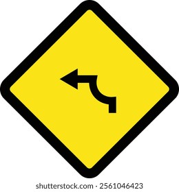 Square traffic road sign board icon warning and indicator sign in addition to the hexagonal stop vector isolated on transparent background. Inform complicated turning. vector illustration.