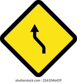 Square traffic road sign board icon warning and indicator sign in addition to the hexagonal stop vector isolated on transparent background. Inform complicated turning. vector illustration.