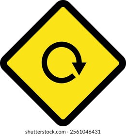 Square traffic road sign board icon warning and indicator sign in addition to the hexagonal stop vector isolated on transparent background. Inform complicated turning. vector illustration.