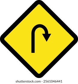 Square traffic road sign board icon warning and indicator sign in addition to the hexagonal stop vector isolated on transparent background. Inform complicated turning. vector illustration.