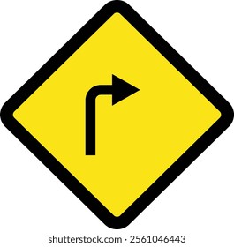 Square traffic road sign board icon warning and indicator sign in addition to the hexagonal stop vector isolated on transparent background. Inform complicated turning. vector illustration.