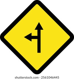 Square traffic road sign board icon warning and indicator sign in addition to the hexagonal stop vector isolated on transparent background. Inform complicated turning. vector illustration.