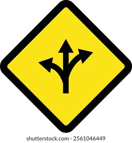 Square traffic road sign board icon warning and indicator sign in addition to the hexagonal stop vector isolated on transparent background. Inform complicated turning. vector illustration.